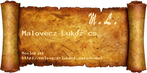 Malovecz Lukács névjegykártya